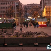 Republic square with Christmas Lights