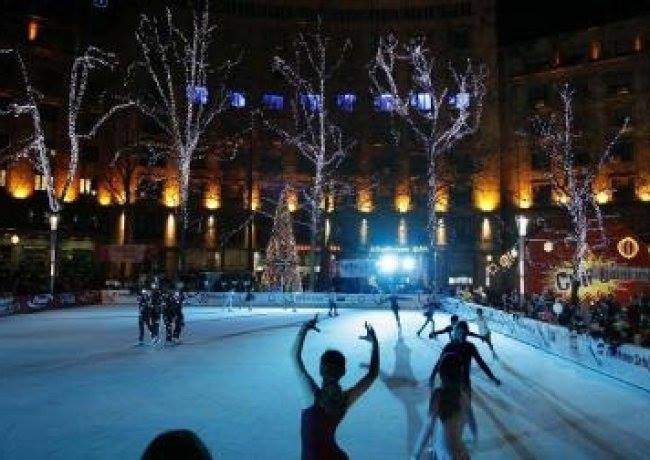 Ice skating rink at Nikola Pasic square