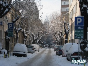 Belgrade under snow